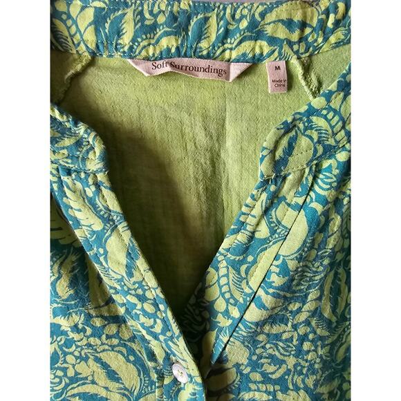 Soft Surroundings Jodi cotton gauze tunic with pockets medium green teal new - Picture 4 of 9